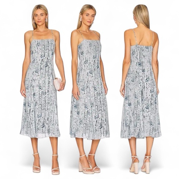 Theory Dresses & Skirts - NWT Theory Women's Silk Cami Volume Dress In Cascade Block, Teal Multi, 10